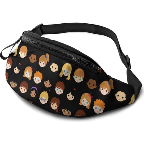 Cartoon Face Pattern Fanny Packs for Women Teens Girls Waist Bags Cellphone Pouch Bag Purse Crossbody Bags for Daily Life