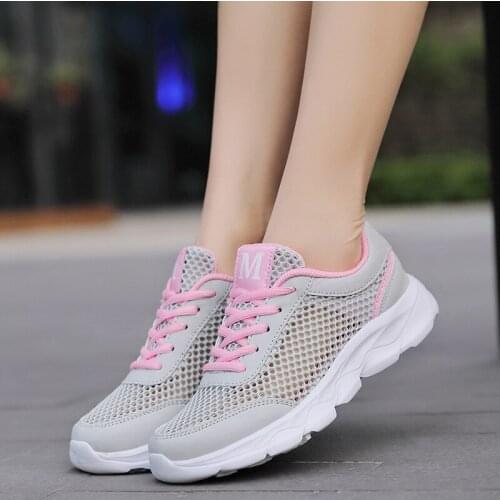 Mesh Womens Shoes Womens Breathable Sports Shoes Lightweight Soft Sole Casual Running Shoes Summer