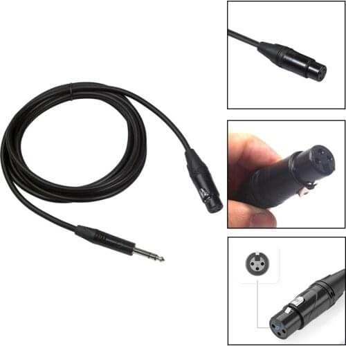 Female XLR to 1/4 (6.35mm) TRS Jack Balanced Microphone Cable, TRS to XLR Female Cable Mic Cord for Microphone