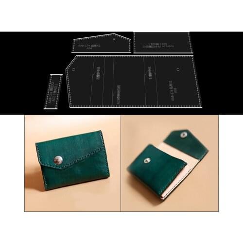 1Set DIY leather craft Short folded wallet Acrylic template Sewing Pattern Home DIY Stencils