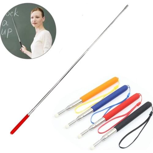 1Pc 1M Extendable Stainless Steel Educational Pointer Pen Retractable Classroom For Teaching Pointer Pen