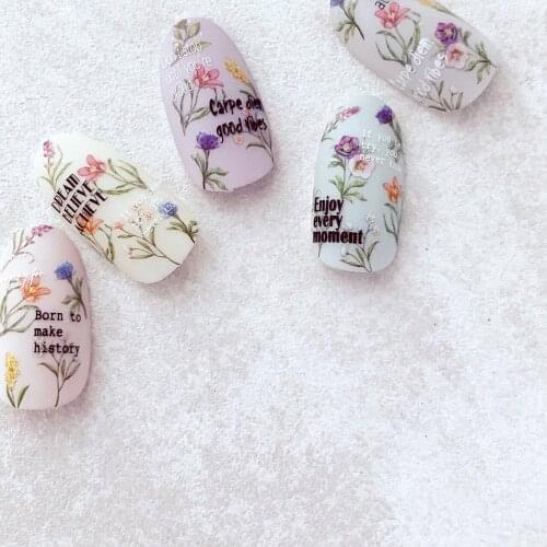 12pcs/lot spring flower nail art sticker