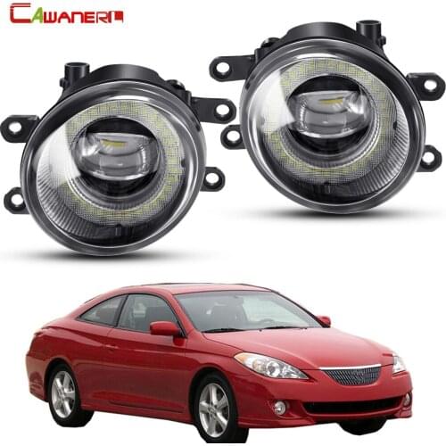 2 X Angel Eye Fog Light Assembly For Toyota Solara 2007 2008 Car Front Bumper LED Fog Daytime Running Light DRL 30W 8000LM 12V