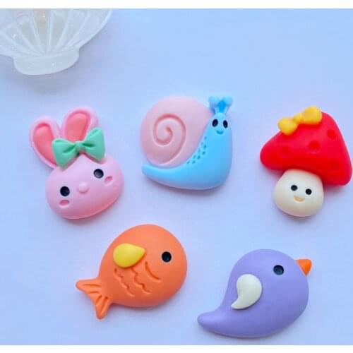 20Pcs New Mini Cute Cartoon Animal Flat Back Resin Cabochons Scrapbooking DIY Jewelry Craft Decoration Accessorie J69