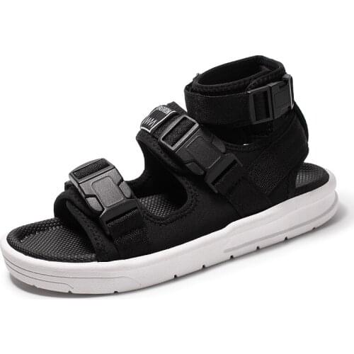 2020 New Hot Men Summer Sandals Gladiators Casual Roman Shoes Outside Breathable Mens Sandals Black Flat Light Sandalias Hombre