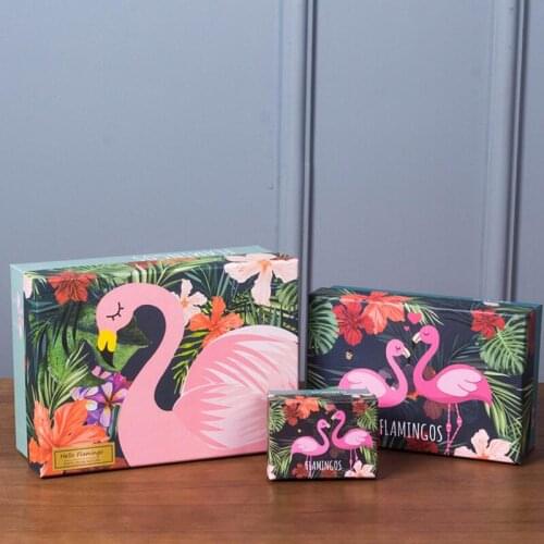 4Pcs/lot High Quality Creative Flamingo Candy Box Flower Paper Gift Box Christmas Wedding Party Gift Candy Box