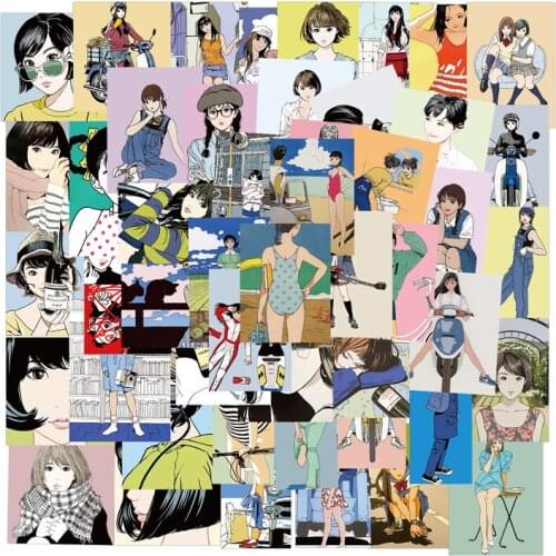 50Pcs Retro Sweetheart Beauty Stickers Anime Girls Graffiti Sticker Laptop Suitcase Guitar Stationery Waterproof Aesthetic Decal