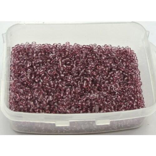 5000 Transparent Purple Glass Seed Beads 2mm (10/0) + Storage Box