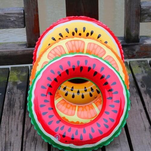 60/70/80/90CM Gaint Watermelon Orange Lemon Inflatable Swimming Ring Adult Kids Inflatable Pool Float Circle Water Beach Fun Toy