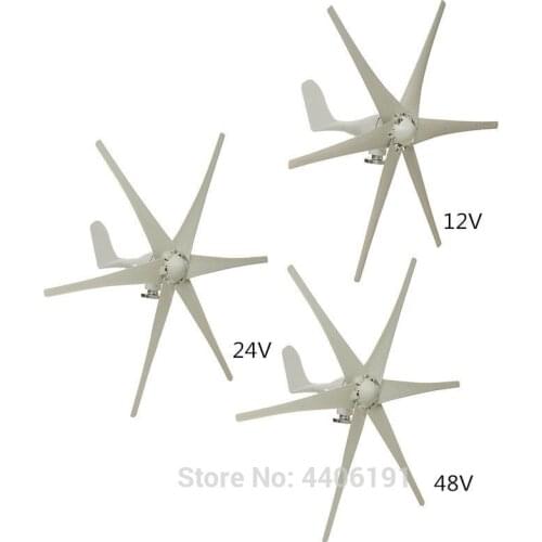 800W Small Wind Turbine 12v 24v 48vdc Generator 6 pcs Nylon Fiber for boat charging