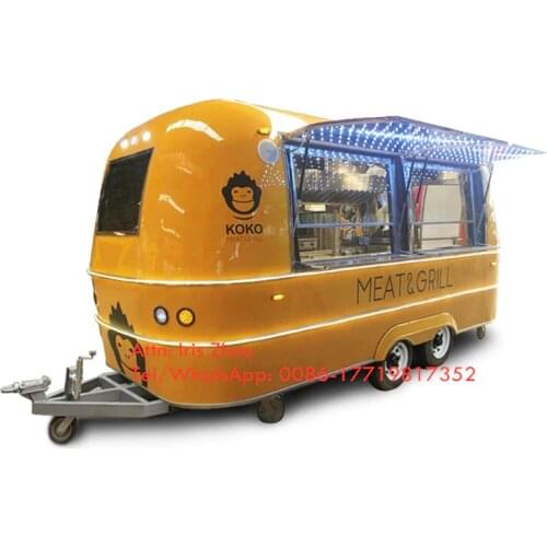 Airstream type color customized consession trailer vintage mobile catering food trailer, food truck for sale europe