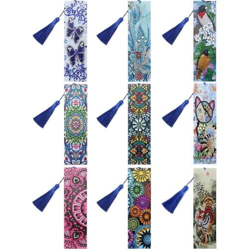 DIY Butterfly Bookmark Special Shaped Diamond Painting Leather Bookmark with Tassel bookmarks book holder message card