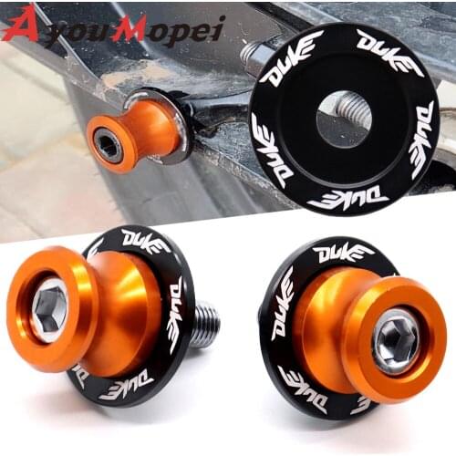 Motorcycle CNC Aluminum Accessories Swingarm Spools slider 10mm stand screws For KTM duke390 duke200 DUKE 690 990 with duke LOGO
