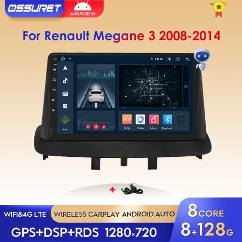 2 Din Car Radio Multimedia Video Player Navigation GPS For Renault Megane 3 Fluence Android AutoStereo Head Unit With Frame WIFI