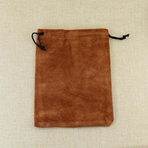 15x20cm 50Pcs/lot Coffee Velvet Bag Drawstring Pouch Favor Bracelet Jewelry Packaging Bags Flocking Christmas/Wedding Gift Bag