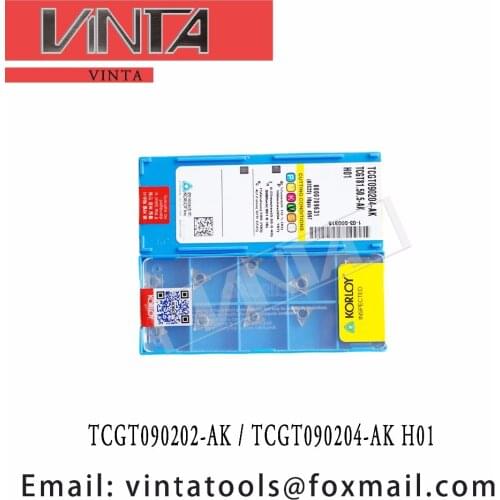 Free shipping high quality TCGT090202-AK H01 / TCGT090204-AK H01 cnc carbide turning inserts