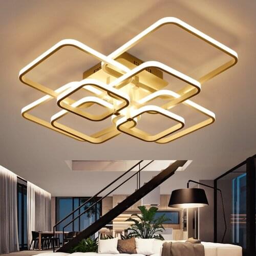 FREE Rectangle Acrylic Aluminum Modern Led ceiling lights for living room bedroom New White modern Ceiling Lamp Fixtures90-260V
