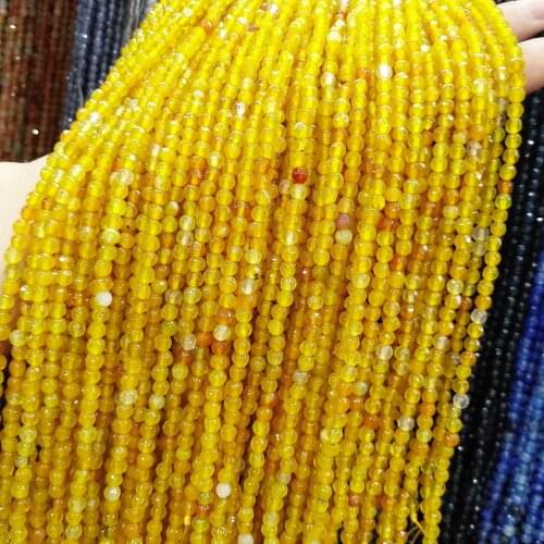 Natural Stone Agates Small Beads 3 mm Section Loose Bead for Jewelry Making Necklace DIY Bracelet