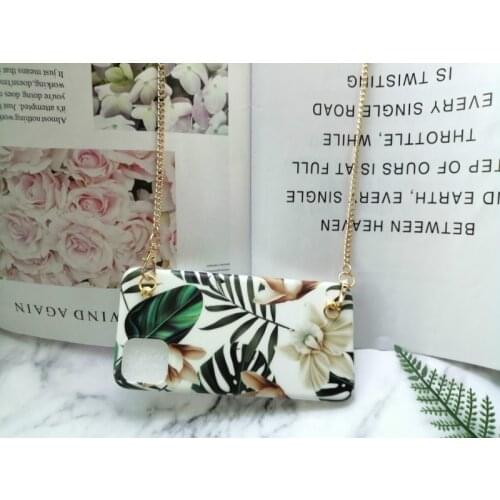 Retro Flower Banana Leaf Crossbody Chain Phone Case For iPhone 12 11 Pro Max 12 Mini XS Max X XR 7 8 6 Plus Soft IMD Back Cover