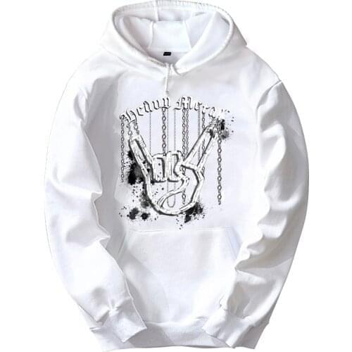 Corna Horned Hand Heavy Metal Splash Art Devils Rock Roll Salute Girls Woman Hoodie Couple Clothes Autumn Winter Fleece ZIIART