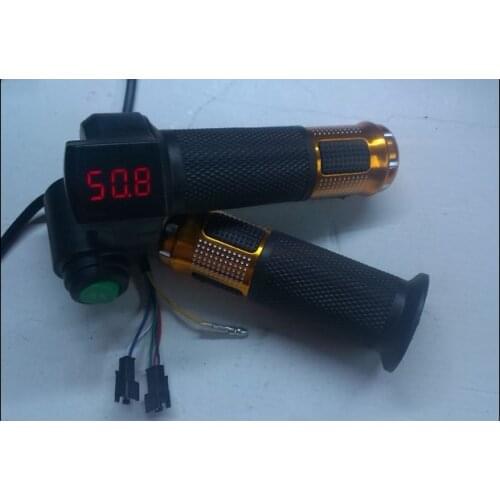 Twist Throttle 12-100v For Electric Bike Pedal Scooter Mtb Tricycle With Digital Display &Cruise Switch Battery Volt Indicator
