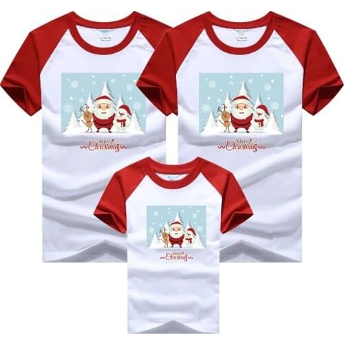 Family Clothes Child Snowman Print T-Shirt Christmas Family Matching Outfits Mommy Daddy Kid Daughter Son Baby T-Shirt Shirts