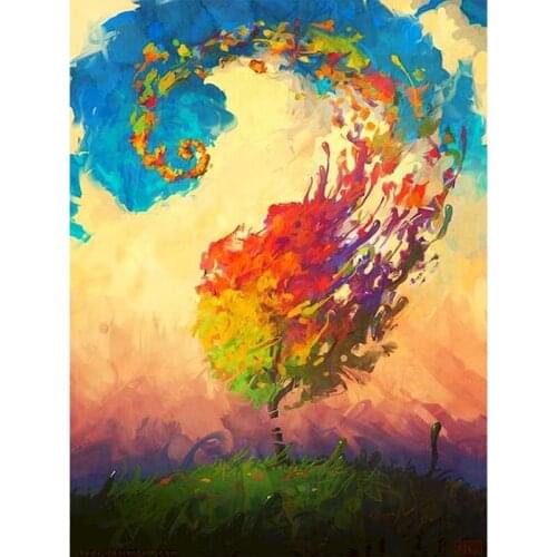 GATYZTORY Diamond Painting Abstract Colorful landscape Cross Stitch Full Square/Round Diamond Embroidery For Room Decor