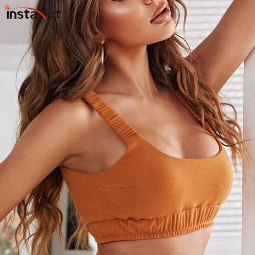 InstaHot Casual Women Crop Top Summer 2021 Sexy Ruched Vintage Streetwear Tank Top Female Slim Backless Stretch Top Mujer