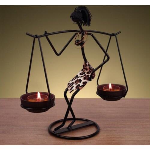 Creative candle holder wrought iron candle holder exotic style bearer series ornaments living room bedroom decoration