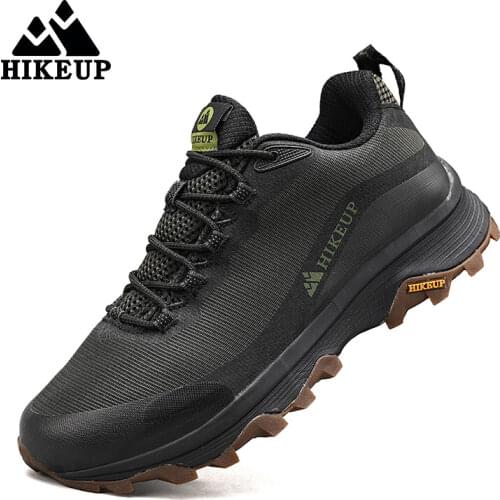 HIKEUP Hiking Shoes Men Anti-skid Outdoor Camping Sports Shoes Comfort Trekking Sneakers Breathable Trail Male Safety Footwear