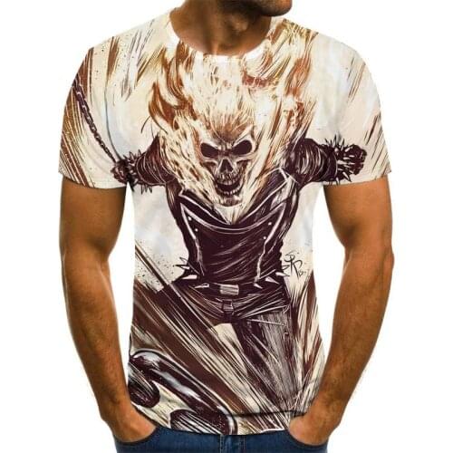 Summer New Street Fashion Trend Mens 3d Printing T-shirt Fashion Mens Cool Undead Chariot Casual Round Neck T-shirt, Xxs-6xl