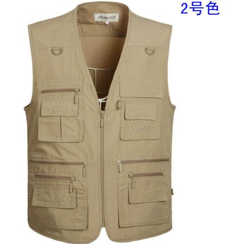 2020 Hot Mens Multi Pocket Vest Camera Outdoor Utility Fishing Working Photography Gile Casual All-Match Solid Color