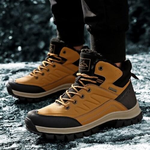 Men winter boots Vintage Ankle Boots Comfortable Shoes Men plush Fashion Casual Boots Male Shoes with fur Suitable Shoes men