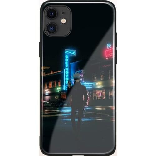 Satoru Gojo Jujutsu Kaisen Anime Neon Glass Soft Phone Case for IPhone SE 6s 7 8 Plus X XR XS 11 12 Mini Pro Max Cover Shell