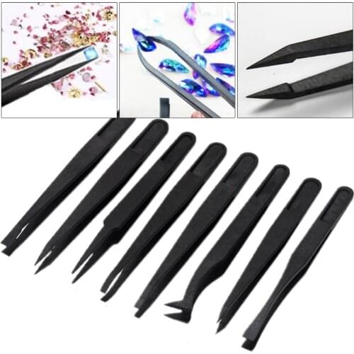 8 Pcs Epoxy Resin Mold Tweezers Set Nail Art DIY Picking Tools Anti-static Precision for DIY Crafts Jewelry Making