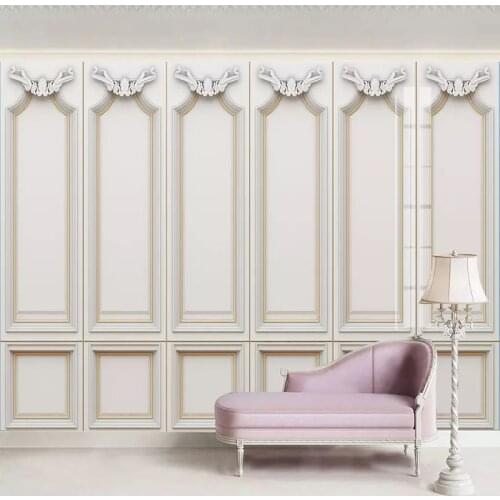 Custom 3D Mural Wallpaper European Style Living Room Bedroom TV Background Wall Home Decoration White Plaster Photo Wall Paper