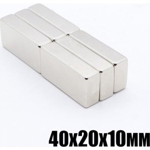 1pcs 40 x 20 x 10 mm Neodymium Magnet N35 Big Bulk Super Strong Craft Rare Earth Magnet