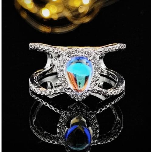 2021 new trendy gold silver color pear fashion ring africa for girl lovers love party gift jewelry wholesale R5406