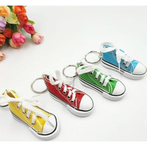 New Fashion Mini 7.5CM Canvas Shoes Keychain Creative Small Gift Mobile Phone School Bag Car Pendant Fun Keychain