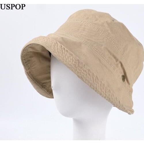 USPOP 2020 Women bucket hats summer panama hats collapsible sun hats caual female cotton spring hat