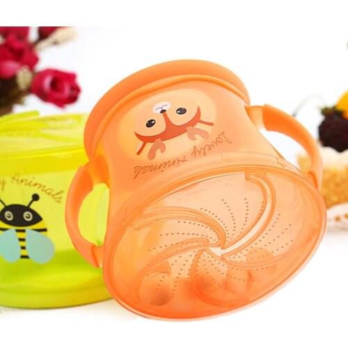 Infant Toddler 360 Rotate Spill-Proof Biscuits Cup Baby Snack Box Food Container Feeding Children Assist Food