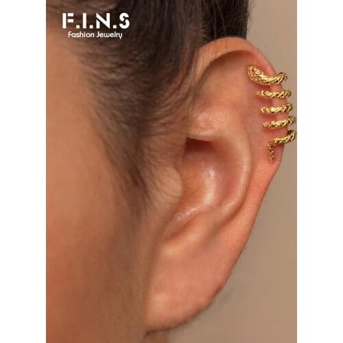 F.I.N.S Fashion Jewelry Snake Shape Boho Cuff Earring Chic Animal Clip Earring No Pierced Ear Crawler Cartilage Women Accessory