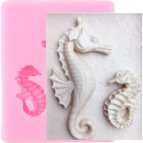 Sea Horse Seahorse Silicone Mold DIY Baby Birthday Fondant Cake Decorating Tools Candy Polymer Clay Chocolate Gumpaste Moulds