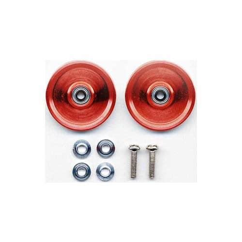Tamiya 4WD Super Smooth 19mm Lightweight Red Aluminum Ball-race Rollers Alloy Guide Wheel 95237 Parts For 4-Wheel Drive
