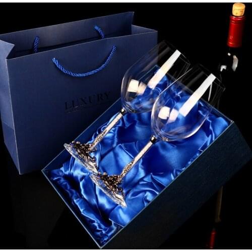 High quality Creative Lead-free Enamel cup Red Wine Glass Decanter crystal wine glasses goblet Wedding Gift Set Family Drinkware