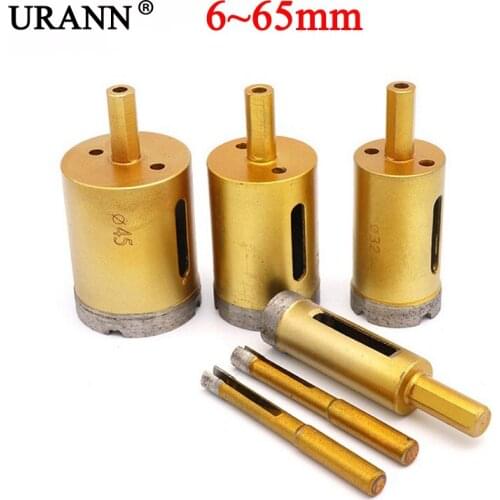 URANN 1Pcs 6-65mm Diamond Drill Bit Marble Hole Opener Stone Drill Bit Tile Concrete Marble Drill Bit Diamond Angle Grinder Tool
