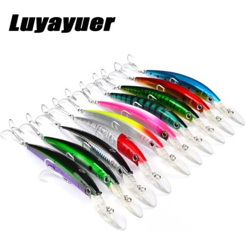 10 Colors Minnow Lure Hook Fishing Lures Set 17cm 27g 3D eyes Big fishing bait fishing tackle