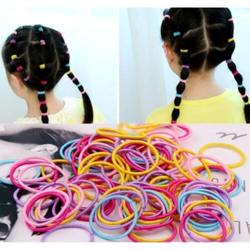 100pcs Simple Trendy Rubber Band Ponytail Holder Girls Rubber Ring Gifts Elastic Band Rubber Band Ponytail Holder