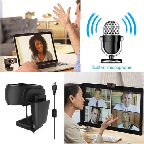 1080P HD Webcam USB Camera Rotatable Video Recording Web Camera with Microphone