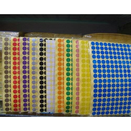 15 sheets Multicolor color Diameter 10mm Circle Round Colorful Coded Label Dot Sticker Diary Vintage European Wedding